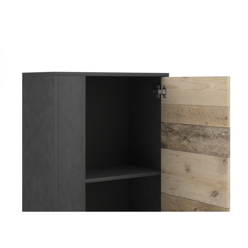 Obývací stěna BRICK 204x150x36 cm hnědá/černá