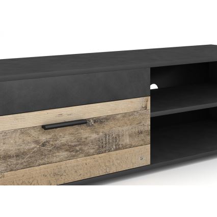 Obývací stěna BRICK 204x150x36 cm hnědá/černá