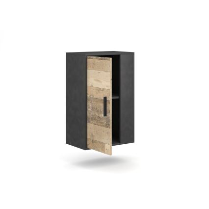 Obývací stěna BRICK 204x150x36 cm hnědá/černá