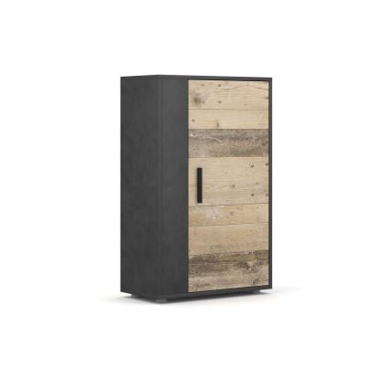 Obývací stěna BRICK 204x150x36 cm hnědá/černá