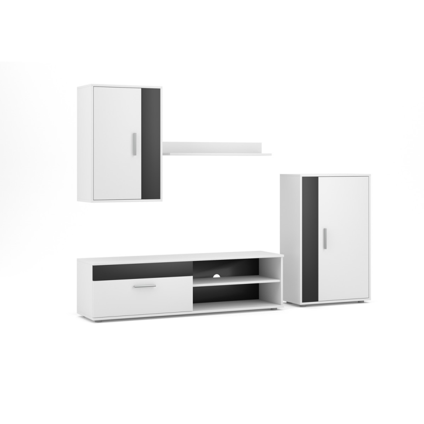 Obývací stěna BRICK bílá/černá