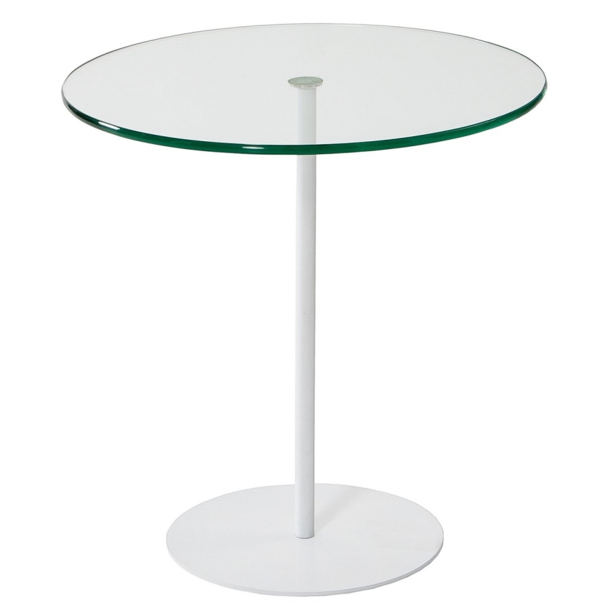 Odkládací stolek CHILL 50 cm bílá/čirá