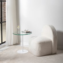 Odkládací stolek CHILL 50x50 cm bílá/čirá