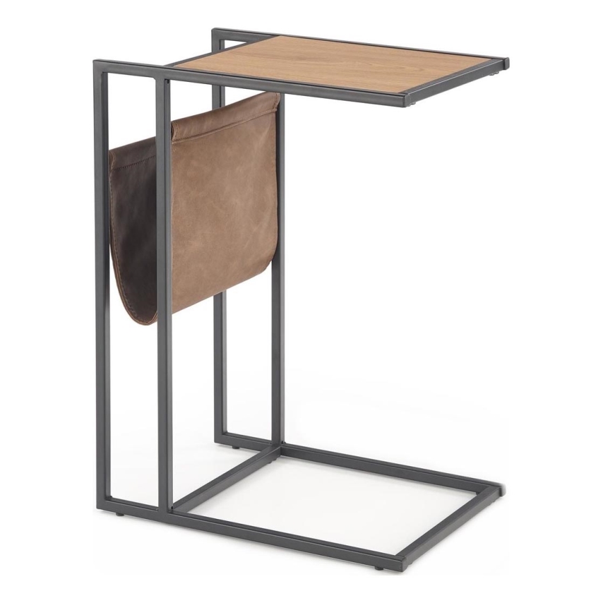 Odkládací stolek COMPACT 65x47 cm černá/hnědá