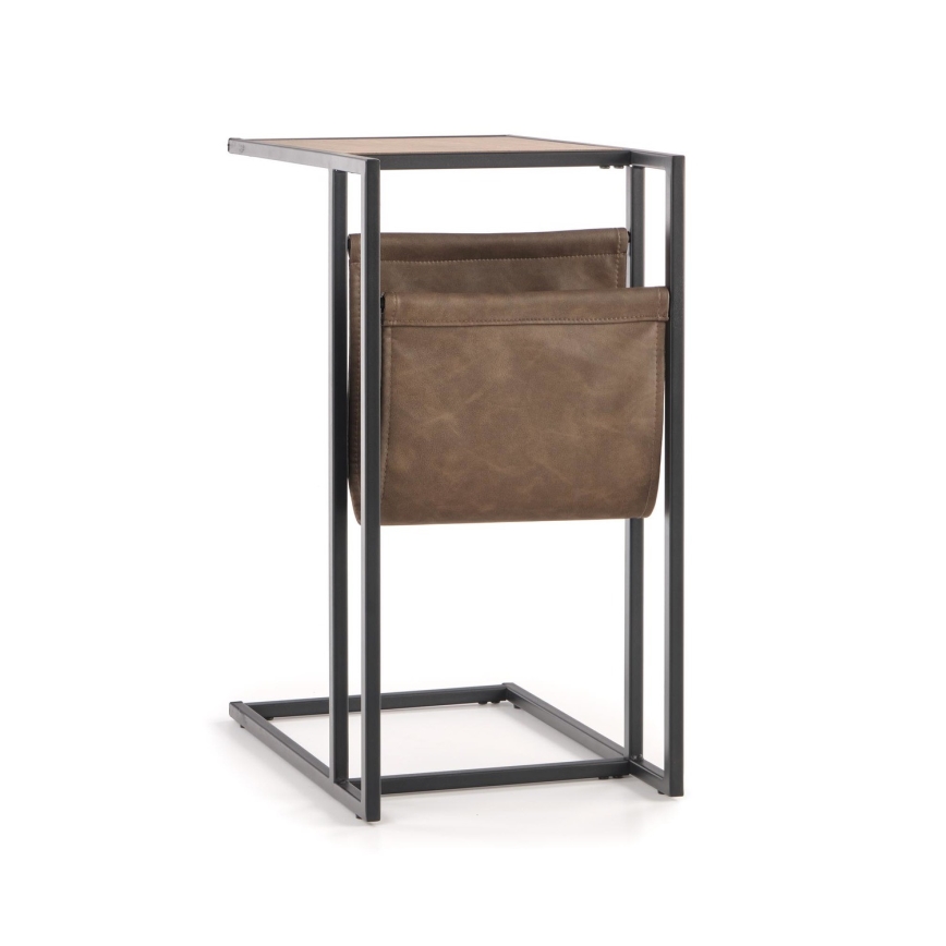 Odkládací stolek COMPACT 65x47 cm černá/hnědá