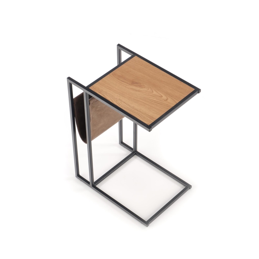 Odkládací stolek COMPACT 65x47 cm černá/hnědá