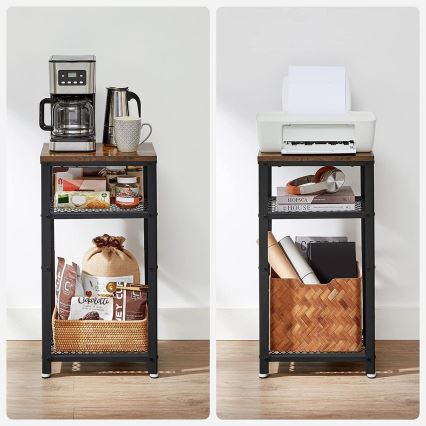 Odkládací stolek ELDUR 40x30 cm hnědá/černá