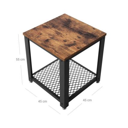 Odkládací stolek ELDUR 45x45 cm hnědá/černá