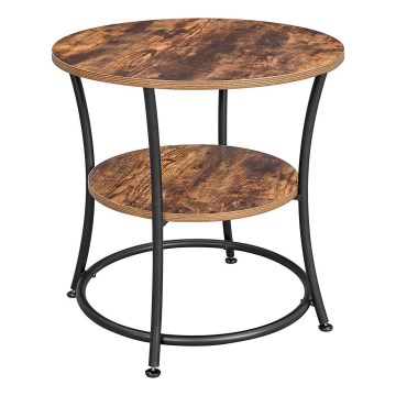 Odkládací stolek ELDUR 50 cm hnědá/černá