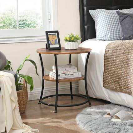 Odkládací stolek ELDUR 50 cm hnědá/černá