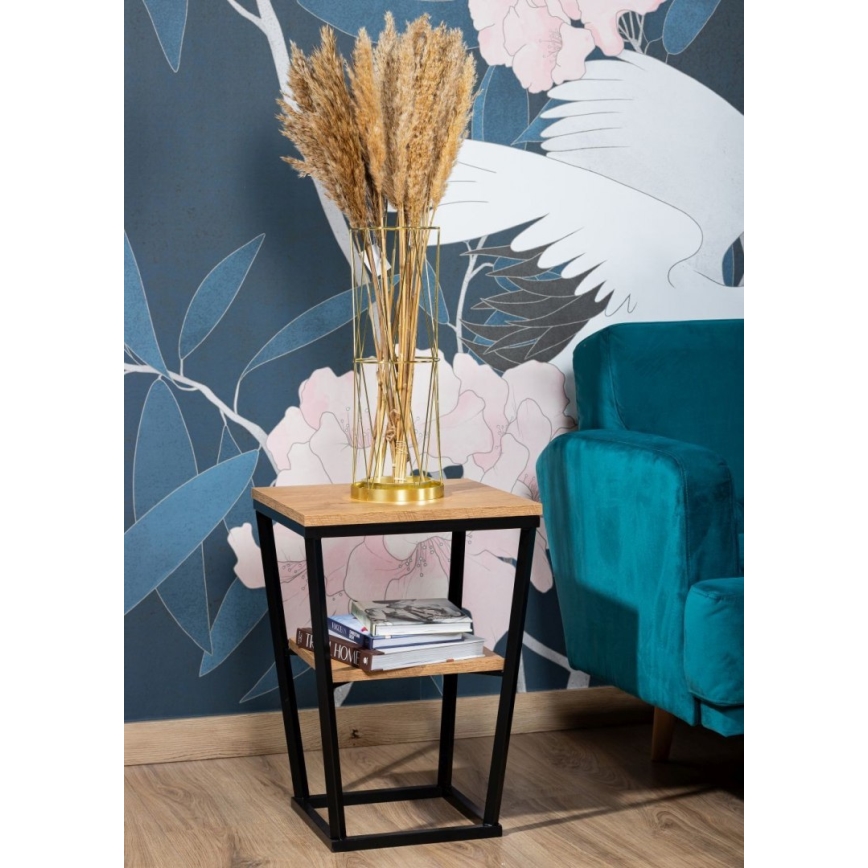 Odkládací stolek EXPAND 40x40 cm černá/hnědá