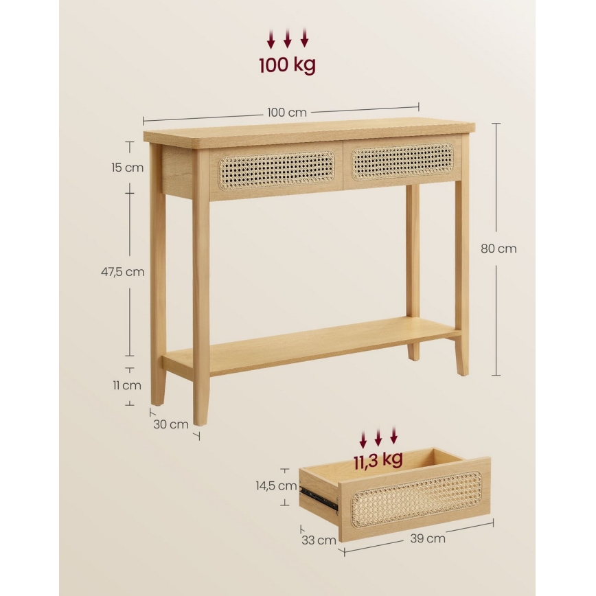 Odkládací stolek FALKO 100x30 cm hnědá