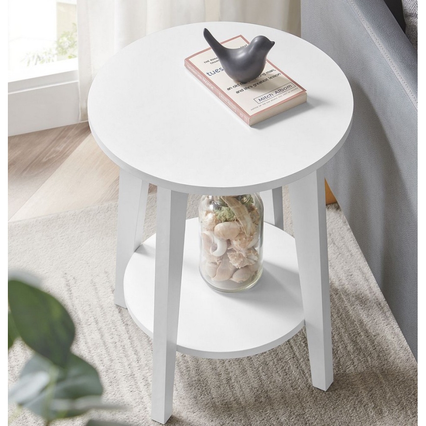 Odkládací stolek KAEL 40 cm bílá