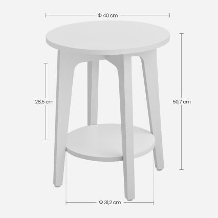 Odkládací stolek KAEL 40 cm bílá