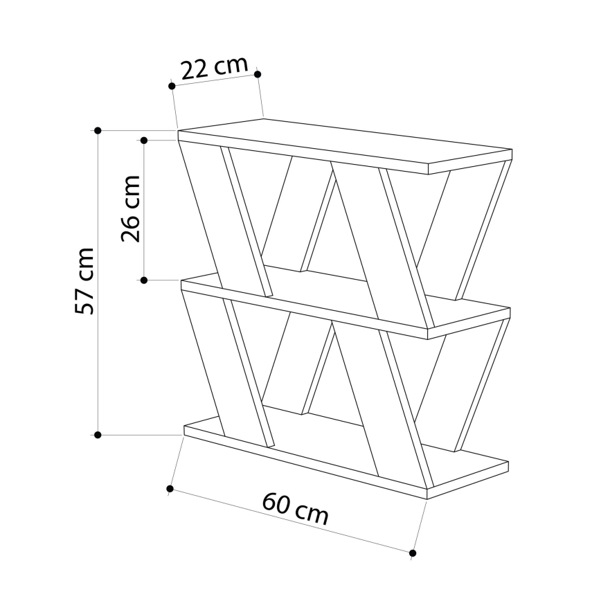 Odkládací stolek LAZENA 60x22 cm bílá
