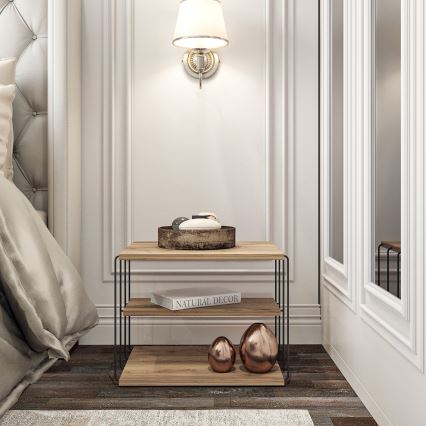 Odkládací stolek LIFON 50x40 cm hnědá/černá