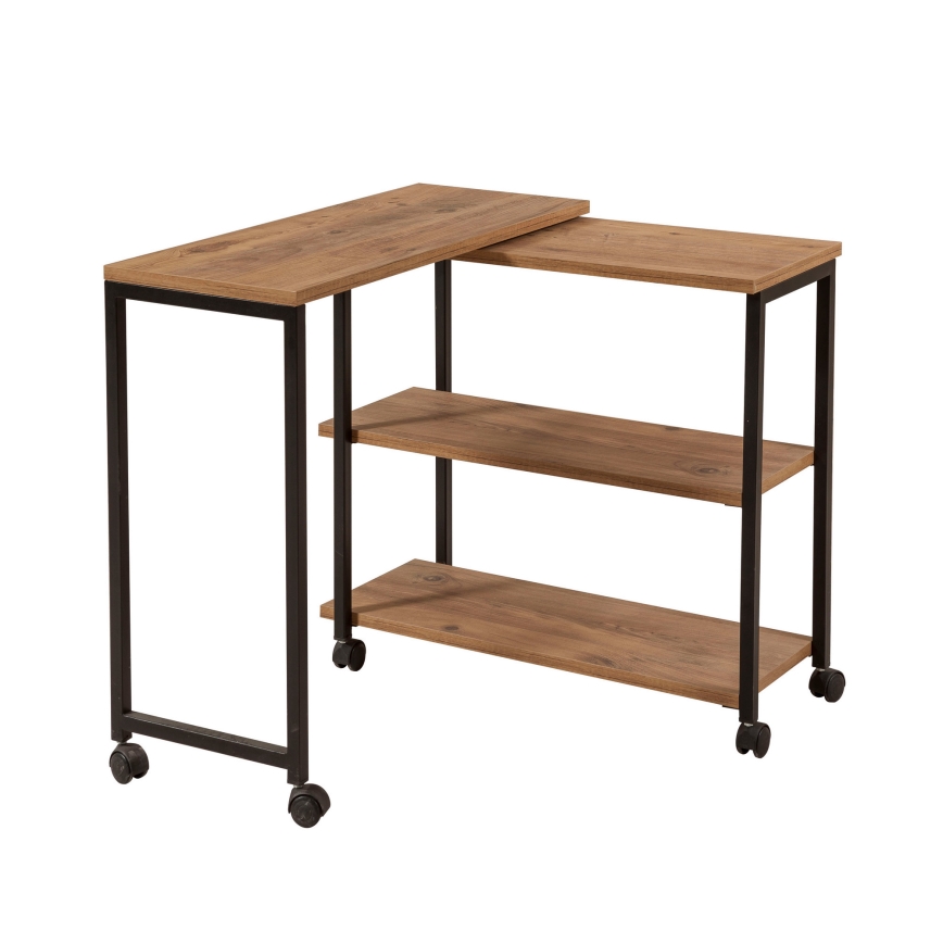 Odkládací stolek MELIN 76x70 cm hnědá/černá