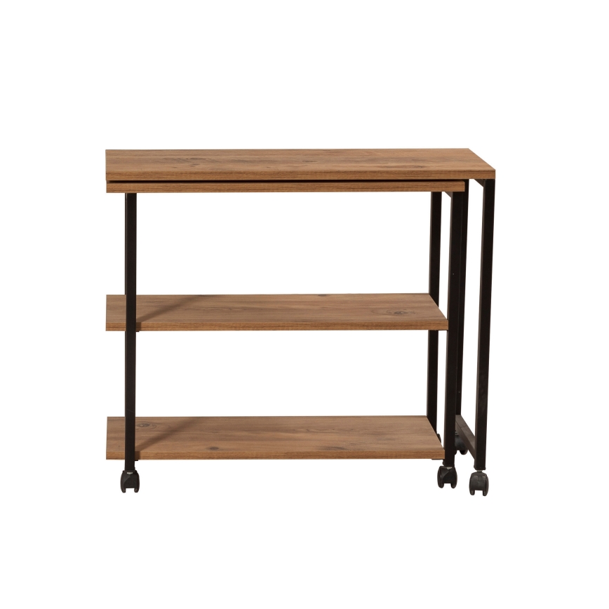 Odkládací stolek MELIN 76x70 cm hnědá/černá