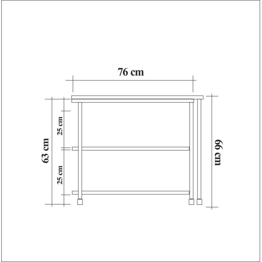 Odkládací stolek MELIN 76x70 cm hnědá/černá