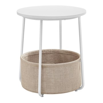 Odkládací stolek NOIRA 45 cm bílá/světle hnědá