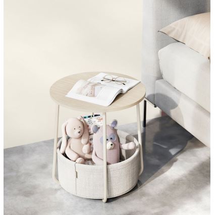 Odkládací stolek NOIRA 45 cm krémová/bílá