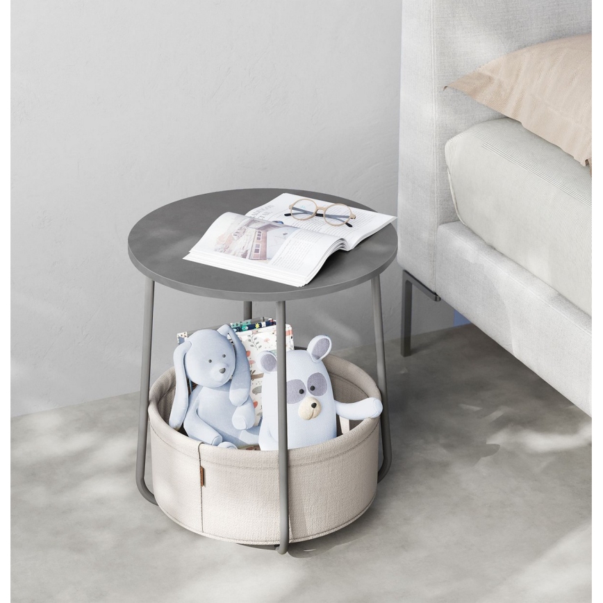 Odkládací stolek NOIRA 45 cm šedá/bílá