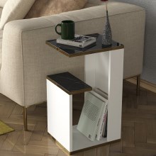 Odkládací stolek RAVENNA 60x29,5 cm bílá/černá