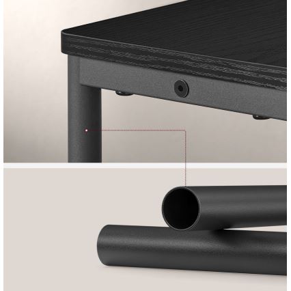 Odkládací stolek s vestavěnou zásuvkou a USB porty ROD 45x18 cm černá