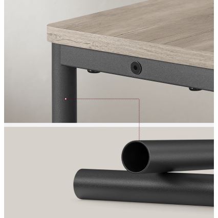 Odkládací stolek s vestavěnou zásuvkou a USB porty ROD 45x18 cm hnědá/černá