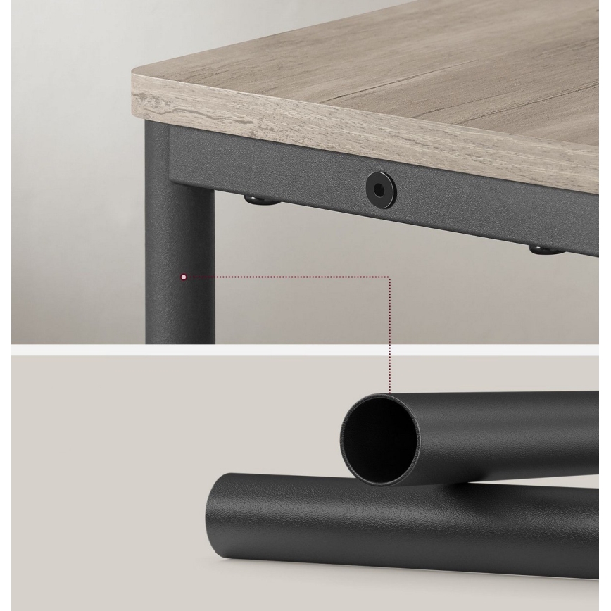 Odkládací stolek s vestavěnou zásuvkou a USB porty ROD 45x18 cm hnědá/černá