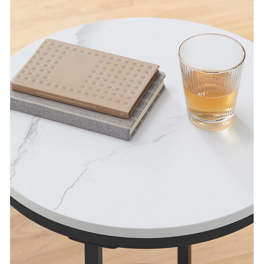 Odkládací stolek SID 45 cm černá/bílá