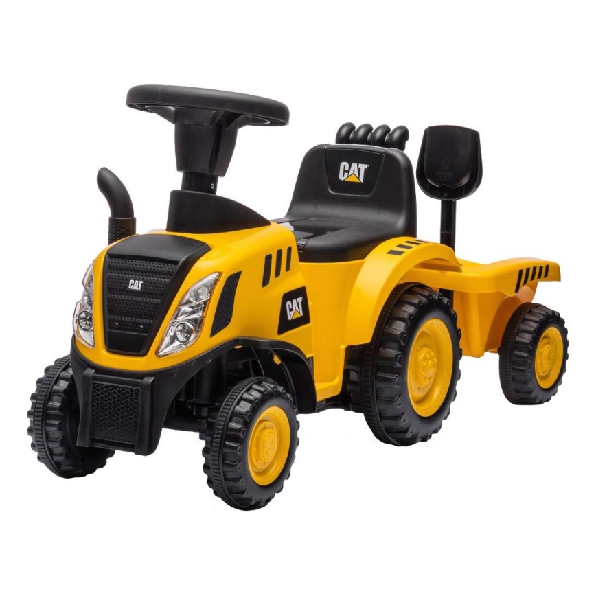 Odrážedlo traktor CAT 2xAA žlutá/černá