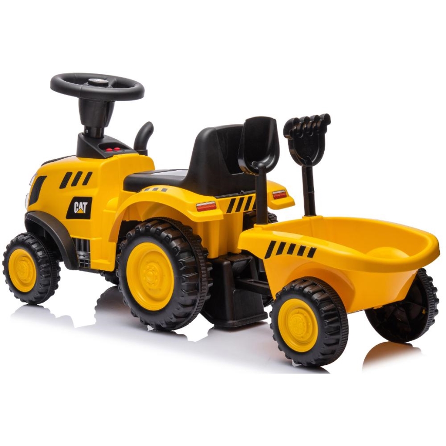 Odrážedlo traktor CAT 2xAA žlutá/černá