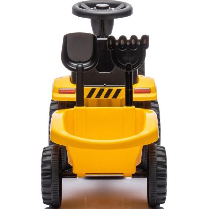 Odrážedlo traktor CAT 2xAA žlutá/černá