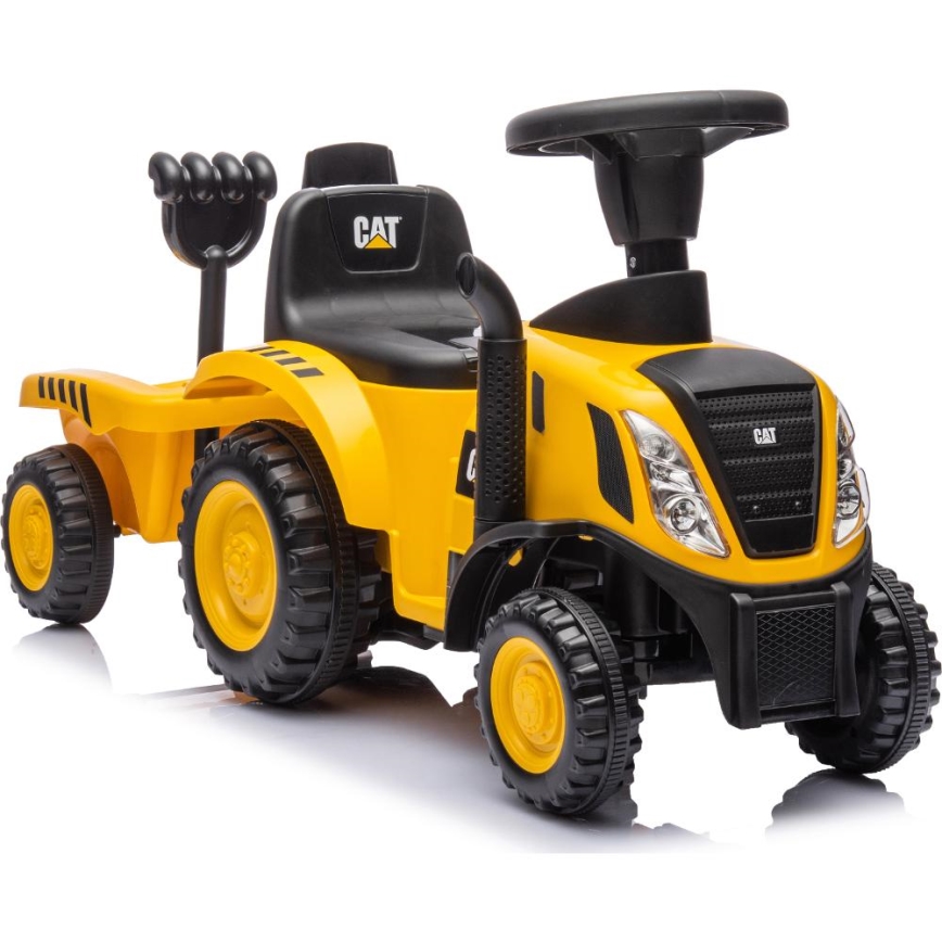 Odrážedlo traktor CAT 2xAA žlutá/černá