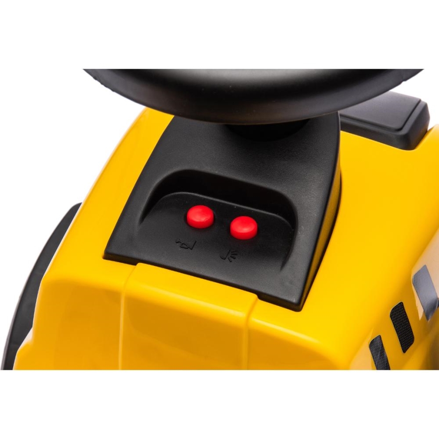 Odrážedlo traktor CAT 2xAA žlutá/černá