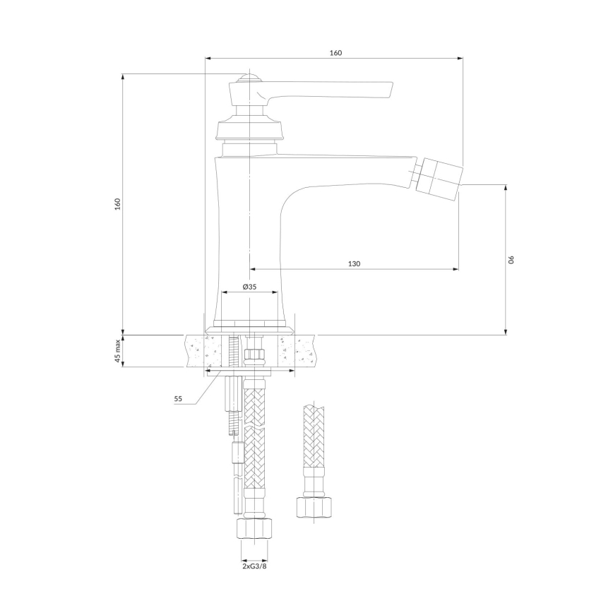 OMNIRES AM5220CR - Bidetová baterie ARMANCE 16 cm lesklý chrom
