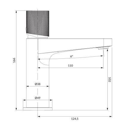 OMNIRES CT8010AT - Umyvadlová baterie CONTOUR 16,6 cm kartáčovaný antracit