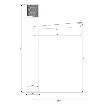 OMNIRES CT8012CPB - Umyvadlová baterie CONTOUR 31,2 cm kartáčovaná měď