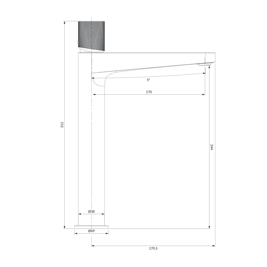 OMNIRES CT8012GLB - Umyvadlová baterie CONTOUR 31,2 cm broušená zlatá