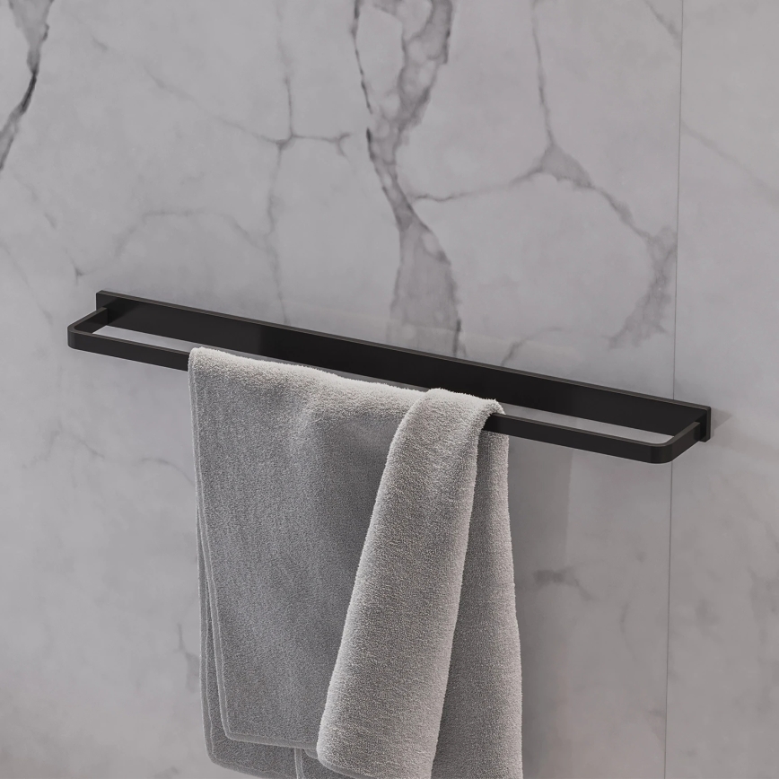 OMNIRES DA70216BL- Nástěnný věšák na ručníky DARLING 61 cm polomatná černá