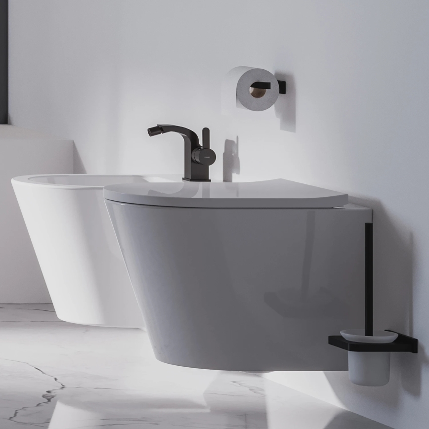 OMNIRES DA70620BL - Nástěnná WC štětka DARLING polomatná černá