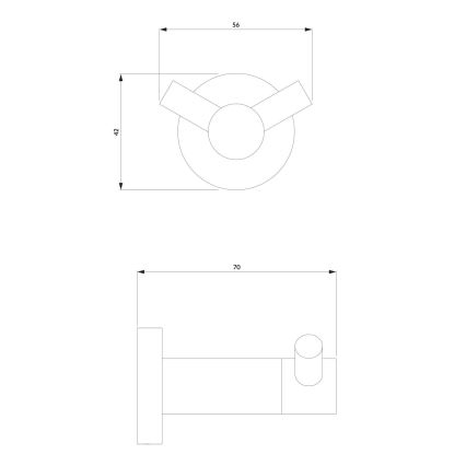 OMNIRES MP60120BL - Nástěnný háček MODERN PROJECT matná černá