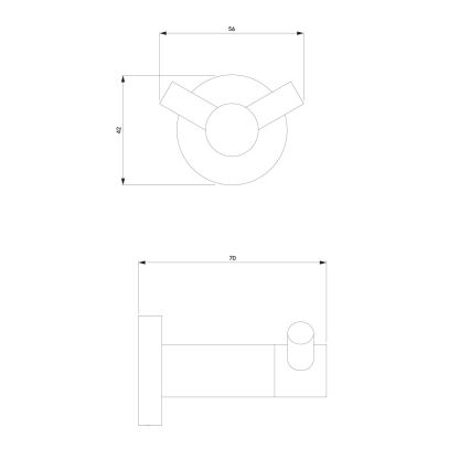 OMNIRES MP60120CR - Nástěnný háček MODERN PROJECT lesklý chrom