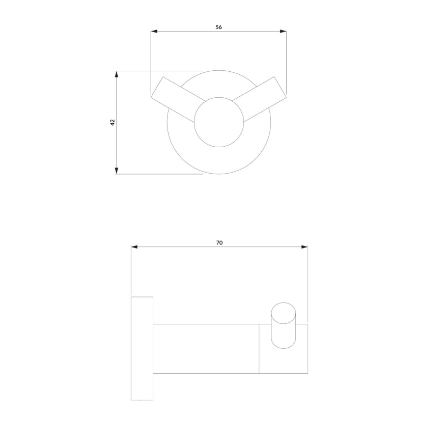 OMNIRES MP60120CR - Nástěnný háček MODERN PROJECT lesklý chrom