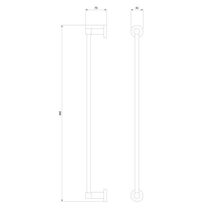 OMNIRES MP60214AT - Nástěnný věšák na ručníky MODERN PROJECT 40 cm matná černá