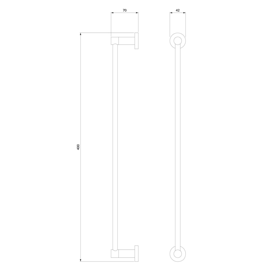 OMNIRES MP60214AT - Nástěnný věšák na ručníky MODERN PROJECT 40 cm matná černá