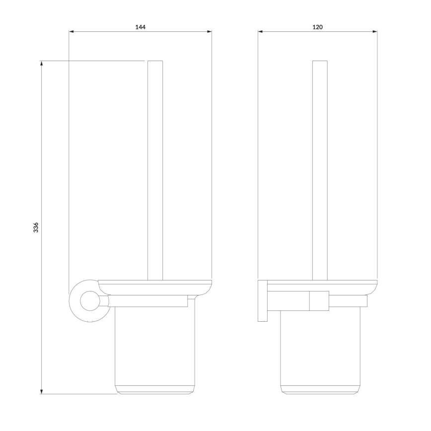 OMNIRES MP60620CR - Nástěnná WC štětka MODERN PROJECT lesklý chrom
