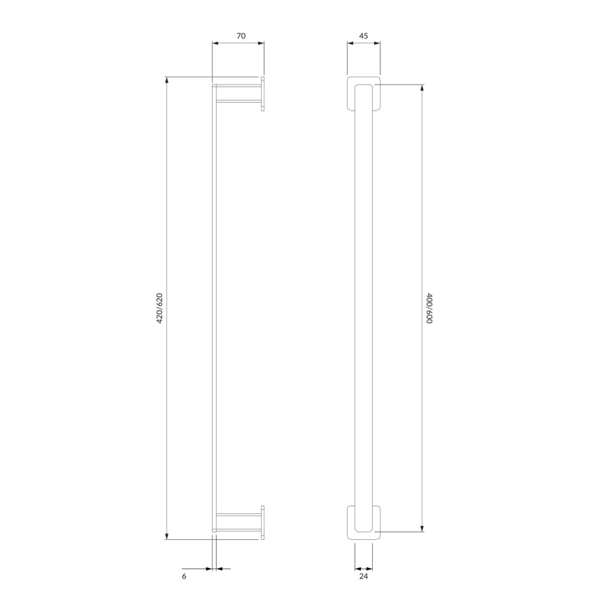 OMNIRES NL80214CR - Nástěnný věšák na ručníky NELSON 42 cm lesklý chrom