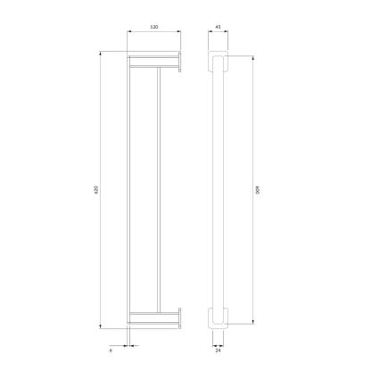 OMNIRES NL80226CR - Nástěnný věšák na ručníky NELSON 62 cm lesklý chrom